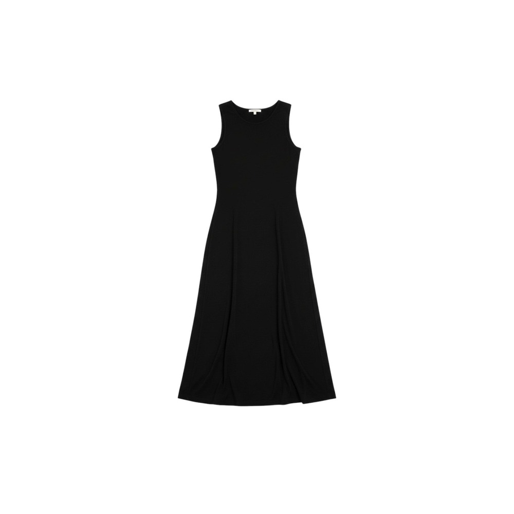 Coldwater Creek Classic Sleeveless Black Maxi Dress Liquid Knit Vintage USA Made